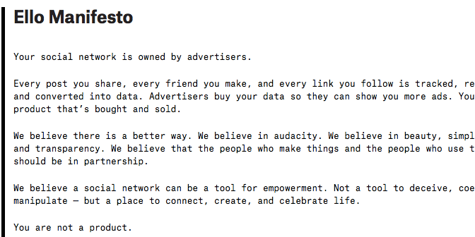 Why we should be Skeptical about Ello